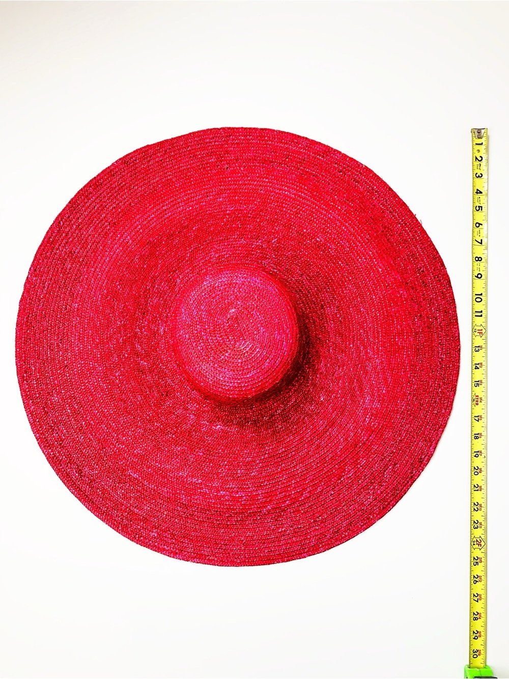 On Holiday Oversized Wide Brim Straw Sun Hat - Red - Picture 9 of 16